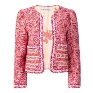 Alix of Bohemia Hudson Hydrangea Jacket Pink Quilted Designer Blazer Size XS